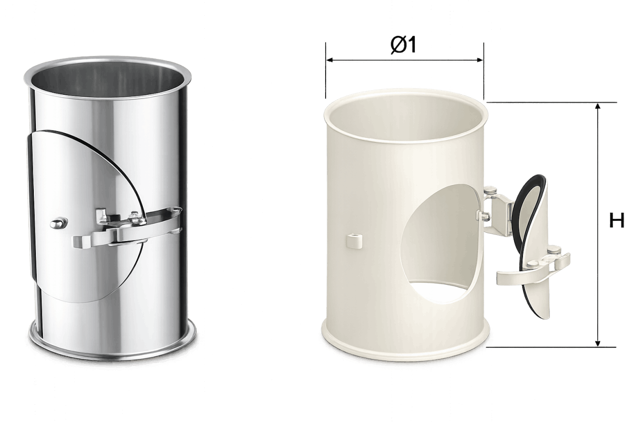 Inspection Spout with Hinged Cover